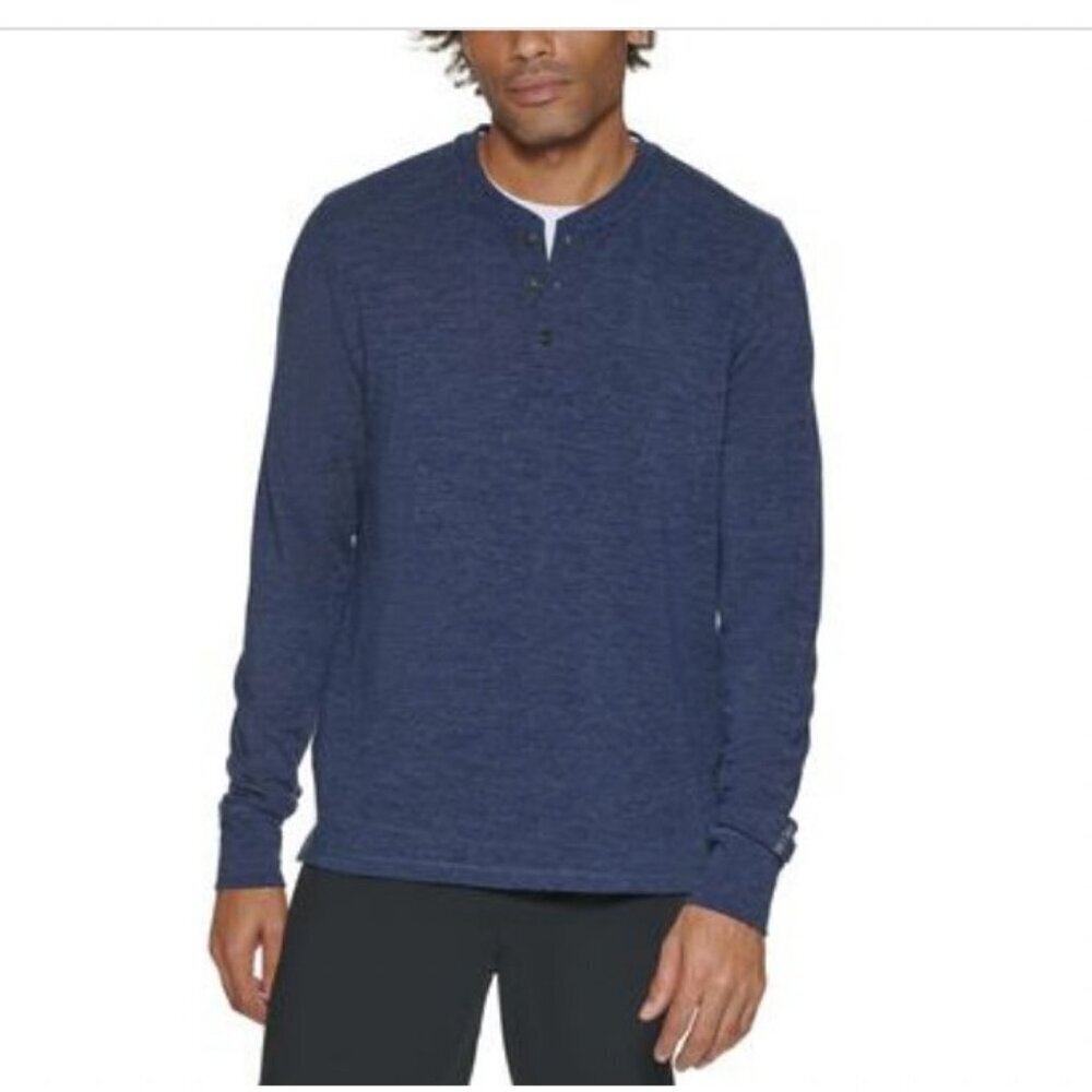 Bass Outdoor Mens Buffer Sone Henley Shirt Blue Size S